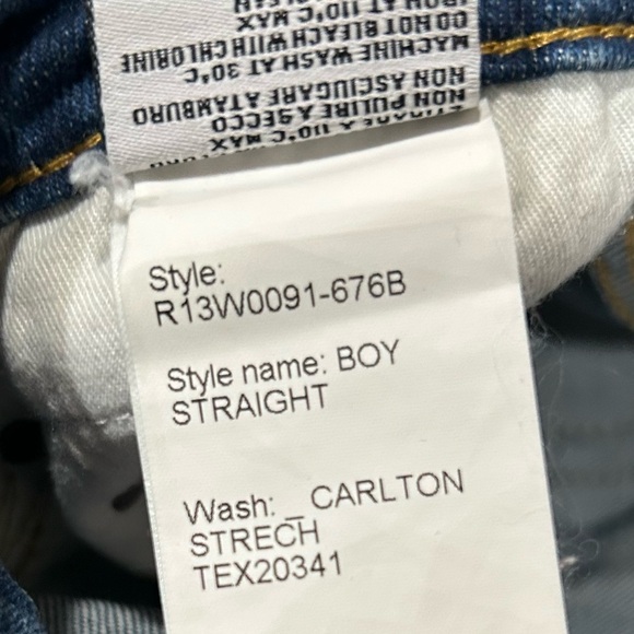 R13 Boy Straight distressed crop jeans womens size 29 - Picture 10 of 14